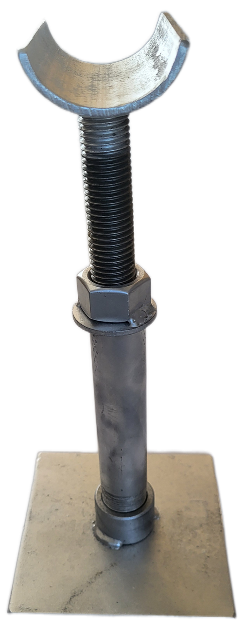 Adjustable pipe support for 2" pipe size